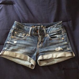 Lightly Distressed AEO Jean Shorts